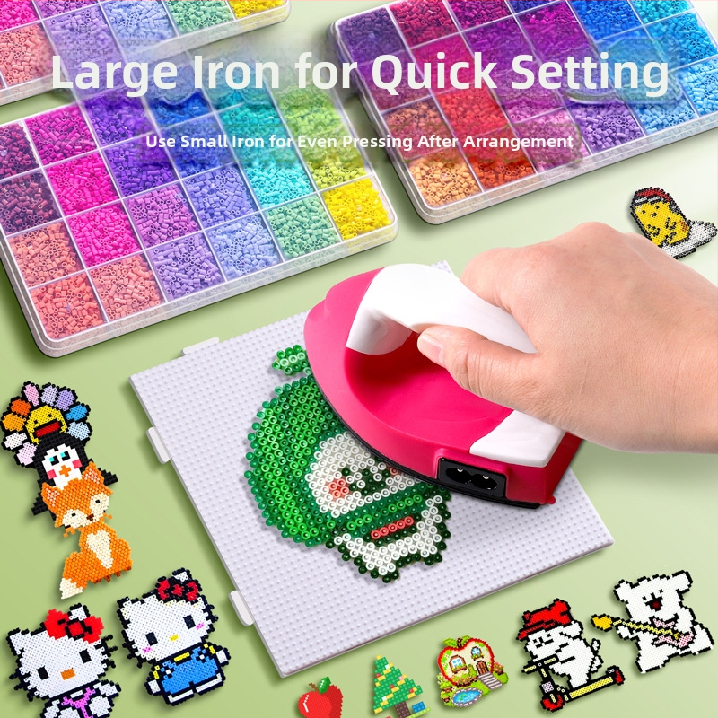 DIY Perler helmeste komplekt – käsitsi valmistatud 3D pusle, mis leevendab igavust; arendab mõtlemist, käe-silma koordinatsiooni ja meeleliste võimete arengut