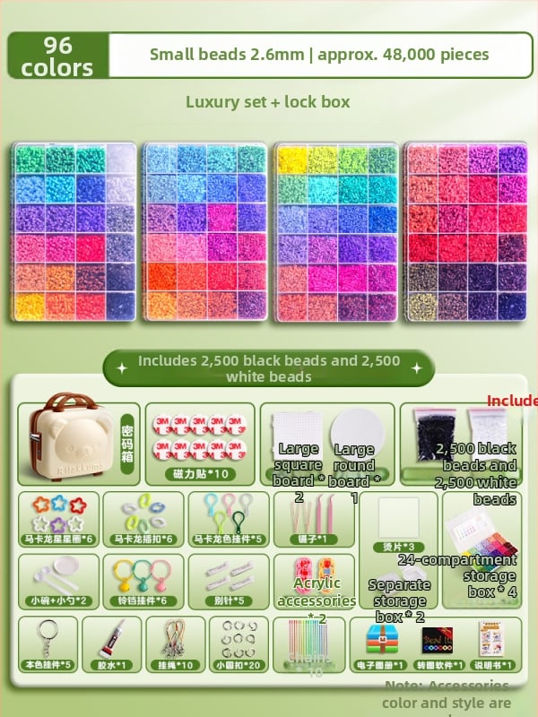 DIY pērļu komplekts 3D puzlei ar demontēšanas un salikšanas darbstaciju – Materiāls 3283617; vecums 14+; veicina intelektuālo attīstību un roku-ocu koordināciju