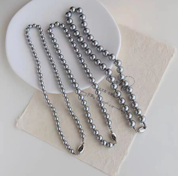 Colier din argint 925 cu lanț de perle și închidere Ingot, lucrat manual, design geometric, lux discret