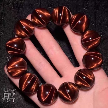 Браслет от тигово око, кръгли мъниста, полирани, естествен камък, код 45836