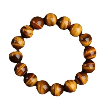 Браслет от тигово око, кръгли мъниста, полирани, естествен камък, код 45836