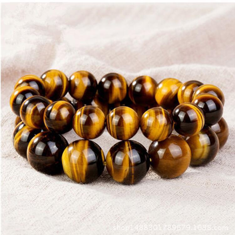 Браслет от тигово око, кръгли мъниста, полирани, естествен камък, код 45836