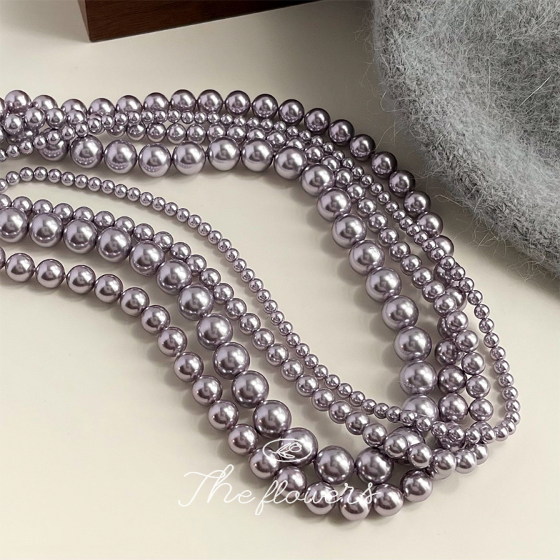 Ogrlica od staklenih perli, ručno izrađena, perljana lančica i privjesak od legure, elegantan stil