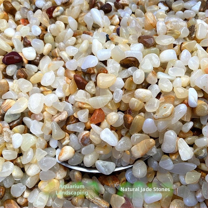 Természetes jade köves akvárium aljzat dekoráció – 0.5 kg, alkalmas sukkulentákhoz és kis terráriumokhoz