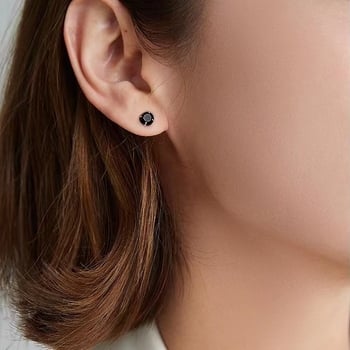 Cercei cu diamante, S999 argint pur, argint Sterling, design geometric, stil nișă