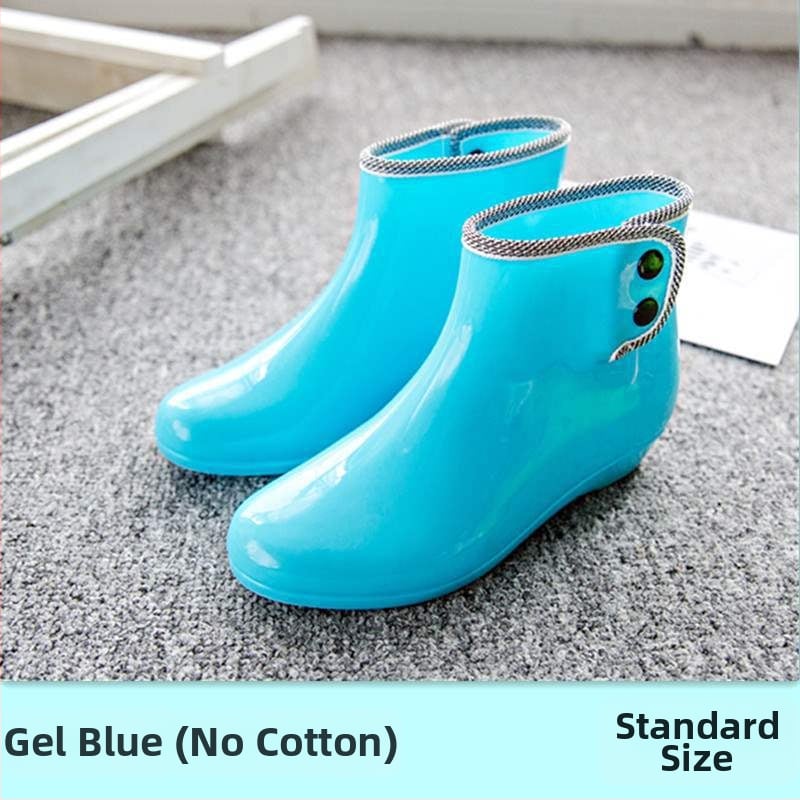 Sievietēm PVC lietus zābaki, ar fleece iekšpusi, īss augums, pretslīdēšana, ūdensizturīgi, dārza kurpes (PVC augšdaļa; īss augums; fleece iekšpuse; ūdensizturīgi; pretslīdēšana)