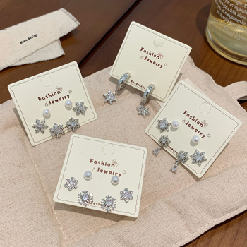 Bakrene naušnice s mikrougrađenim cirkonima, marka Aino, 925 srebrni postovi, stil Ins, zima 2025