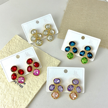 Icalian legura geometrijske naušnice s elektroplatiranjem – egzotičan stil, literarno retro