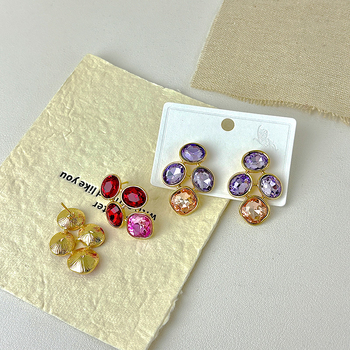 Icalian legura geometrijske naušnice s elektroplatiranjem – egzotičan stil, literarno retro