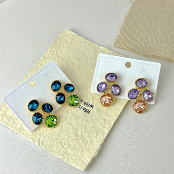 Icalian legura geometrijske naušnice s elektroplatiranjem – egzotičan stil, literarno retro