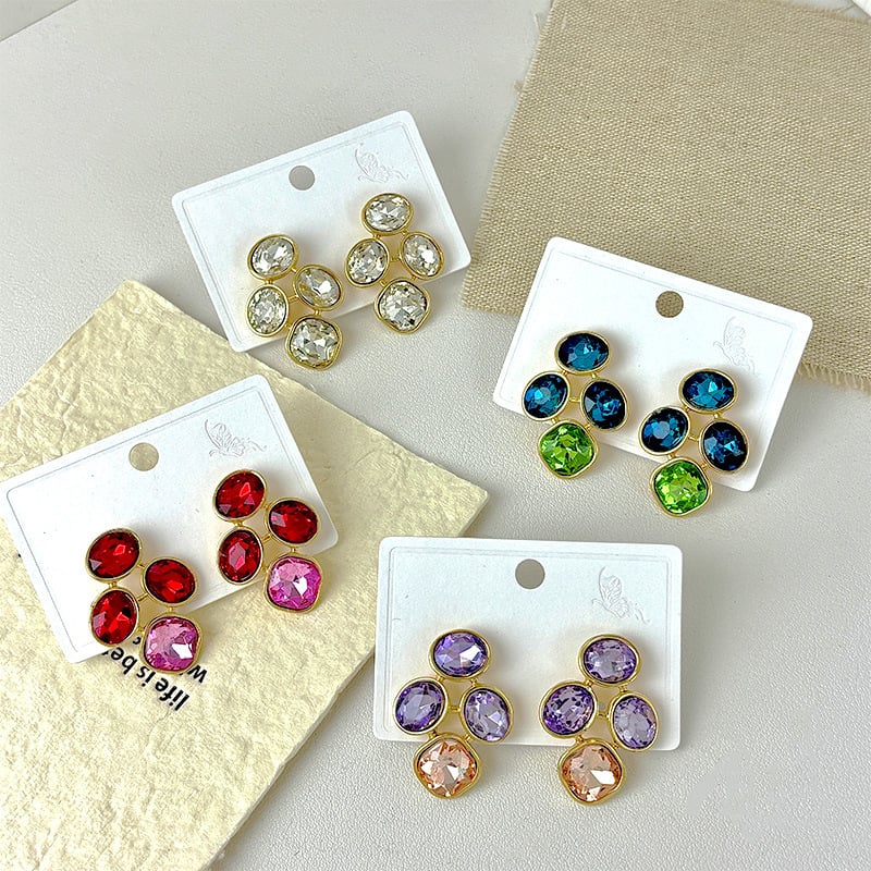 Icalian legura geometrijske naušnice s elektroplatiranjem – egzotičan stil, literarno retro