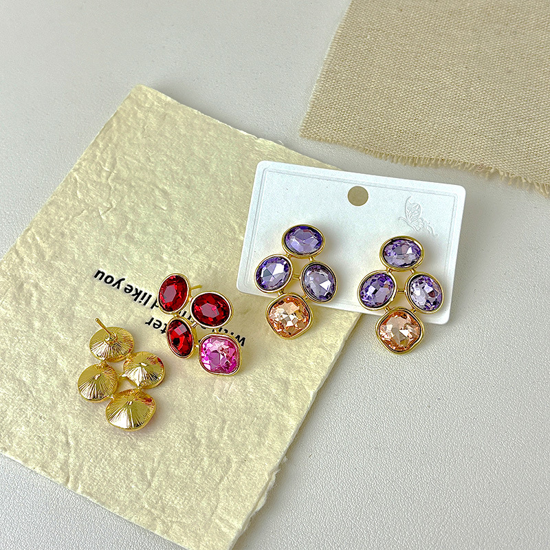 Icalian legura geometrijske naušnice s elektroplatiranjem – egzotičan stil, literarno retro