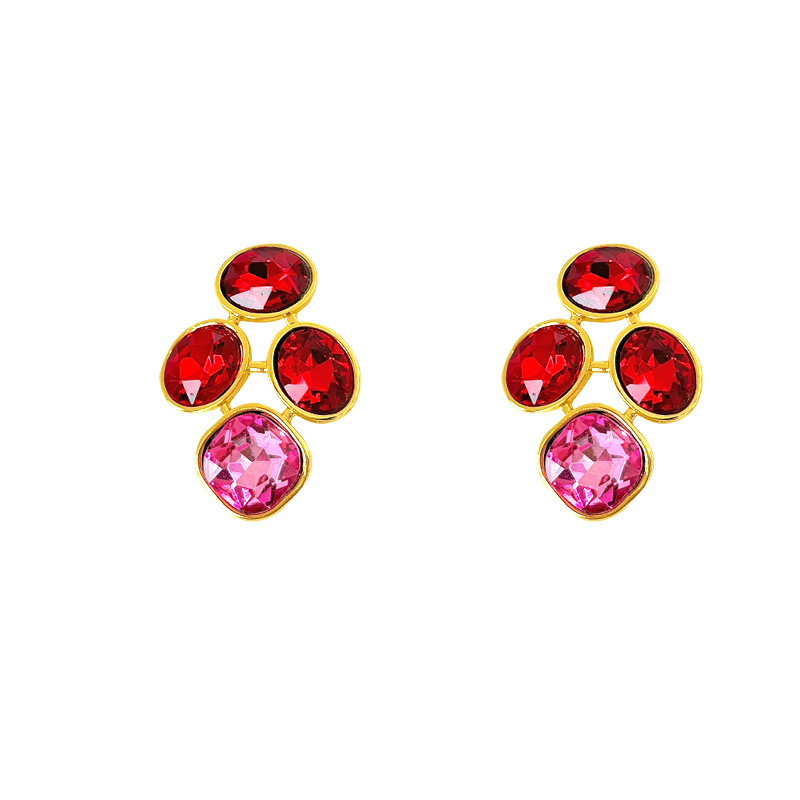 Icalian legura geometrijske naušnice s elektroplatiranjem – egzotičan stil, literarno retro