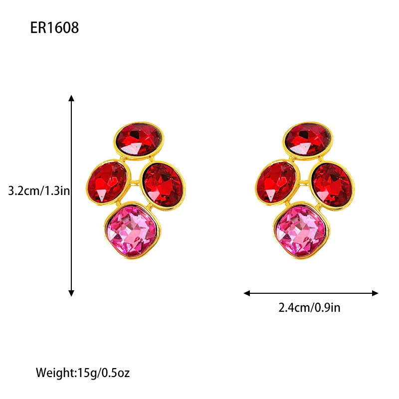 Icalian legura geometrijske naušnice s elektroplatiranjem – egzotičan stil, literarno retro