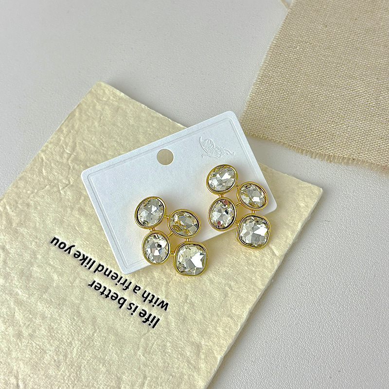 Icalian legura geometrijske naušnice s elektroplatiranjem – egzotičan stil, literarno retro