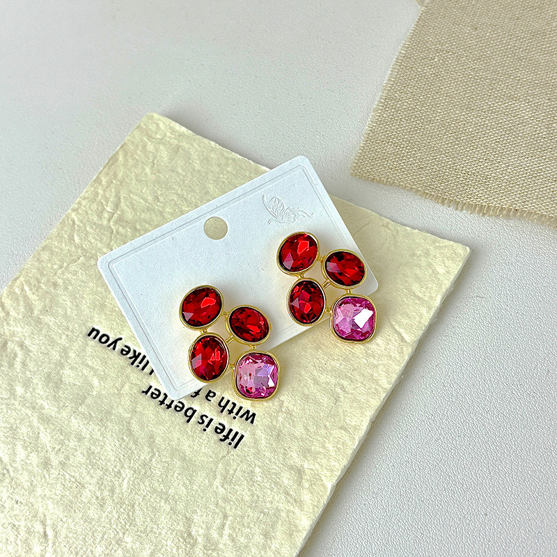 Icalian legura geometrijske naušnice s elektroplatiranjem – egzotičan stil, literarno retro