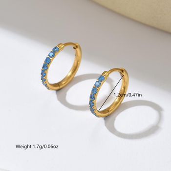 Cercei geometrici cu rhinestones pentru femei, placare electroplată, stil proaspăt și dulce