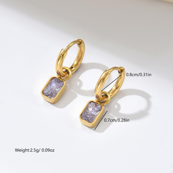 Cercei geometrici cu rhinestones pentru femei, placare electroplată, stil proaspăt și dulce