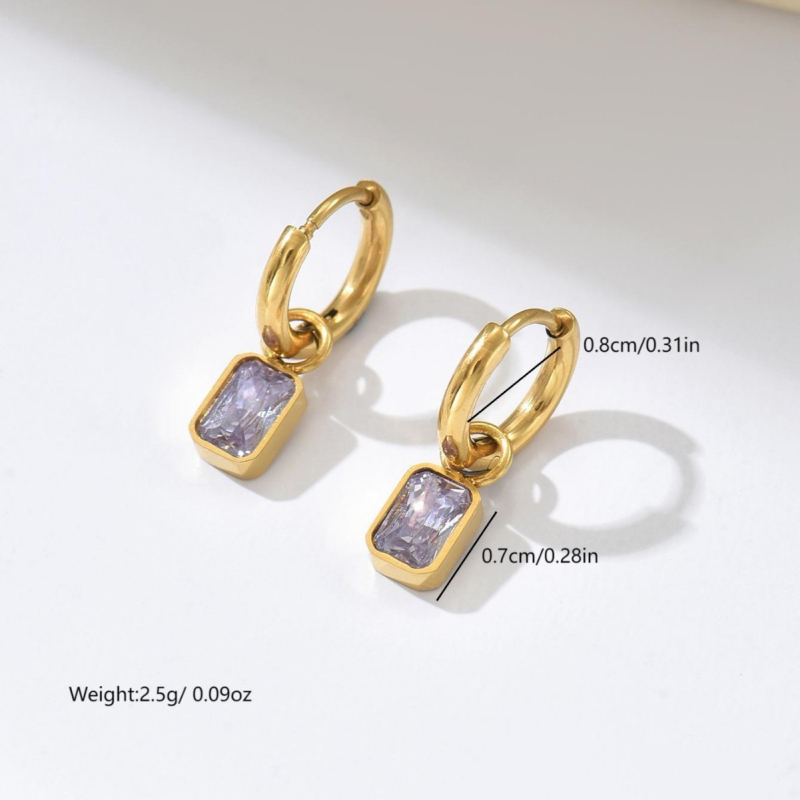 Cercei geometrici cu rhinestones pentru femei, placare electroplată, stil proaspăt și dulce