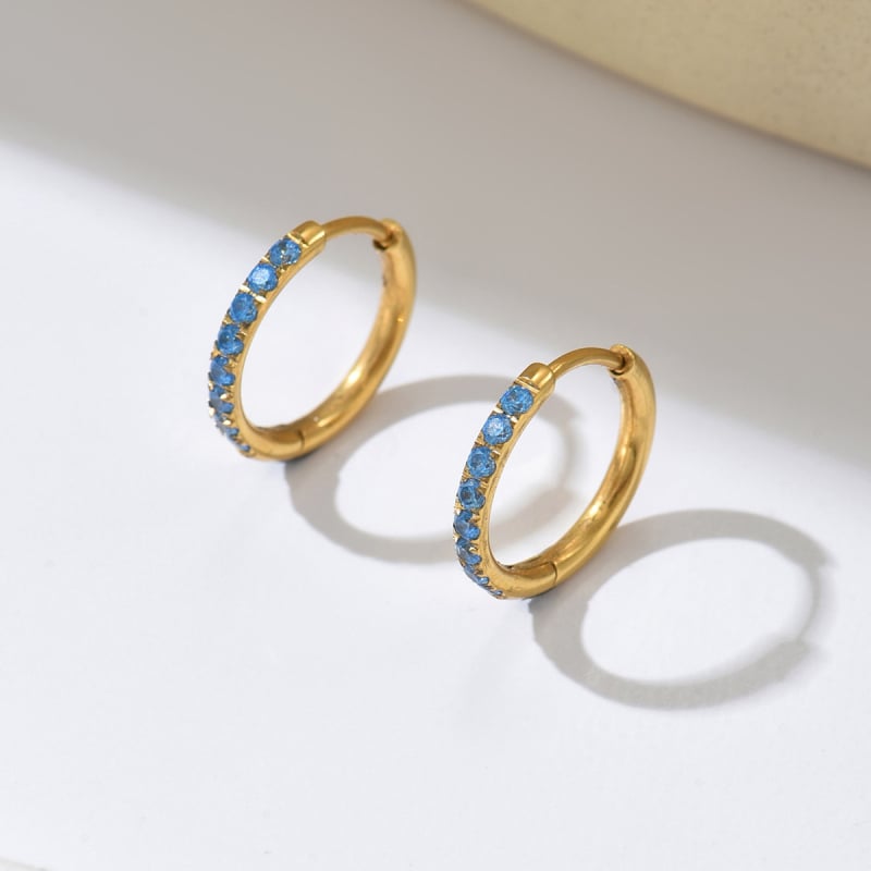 Cercei geometrici cu rhinestones pentru femei, placare electroplată, stil proaspăt și dulce