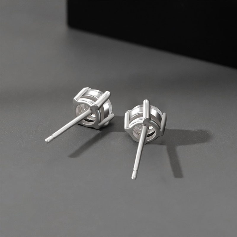 Cercei pentru bărbați din argint 925, design geometric minimalist