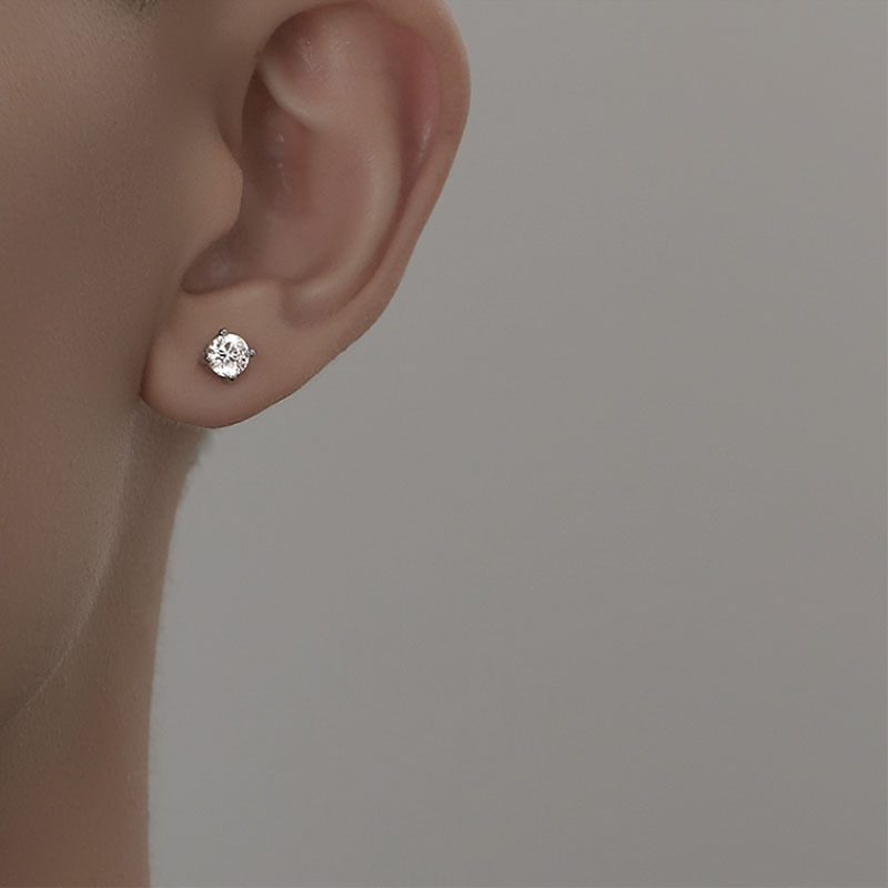 Cercei pentru bărbați din argint 925, design geometric minimalist