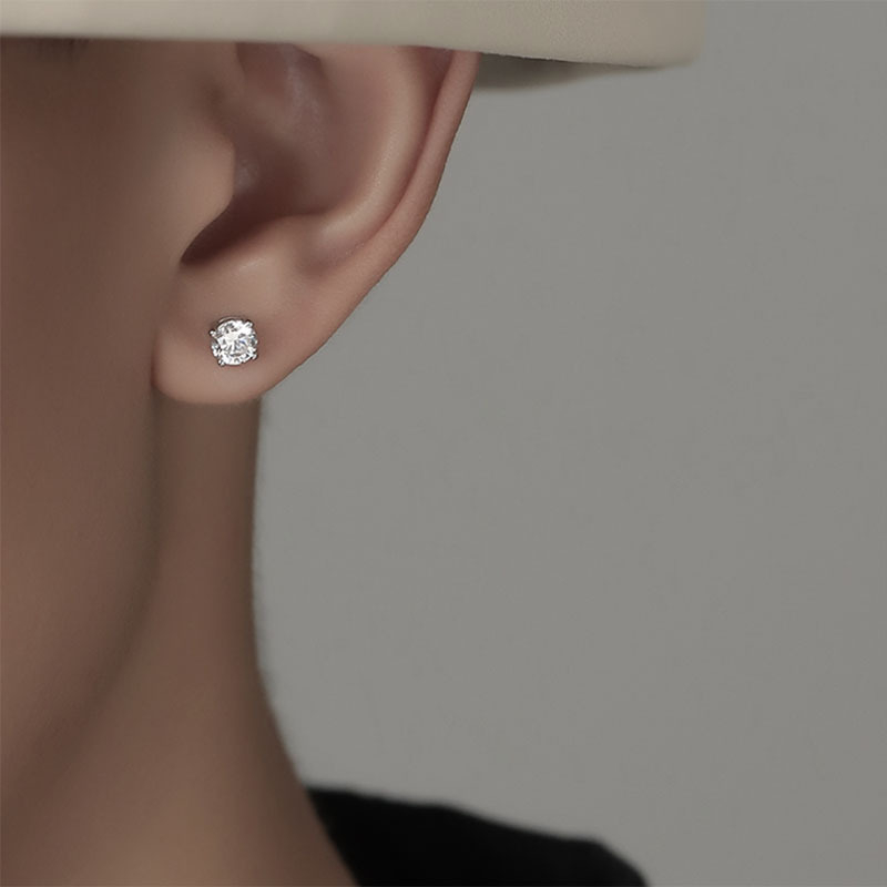 Cercei pentru bărbați din argint 925, design geometric minimalist