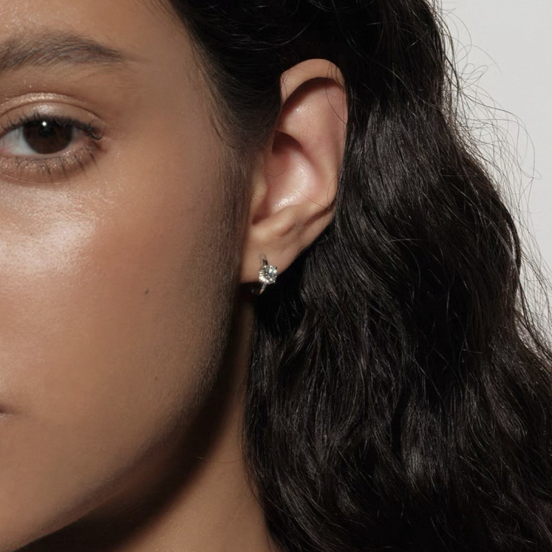 Ženske naušnice – 925 srebro, U-oblik geometrijski oblik, jednostavan stil, kod proizvoda A616