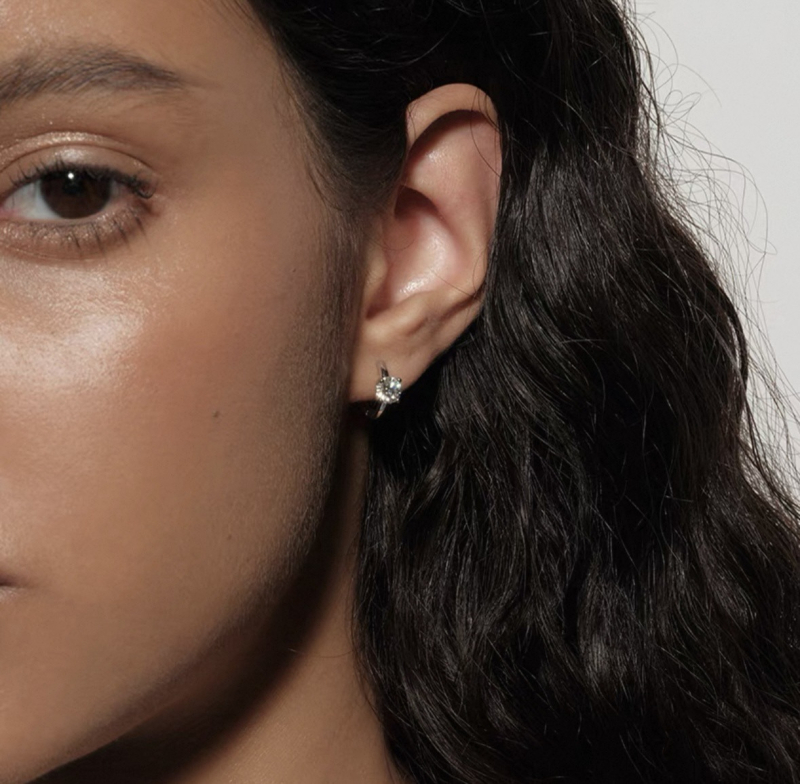 Ženske naušnice – 925 srebro, U-oblik geometrijski oblik, jednostavan stil, kod proizvoda A616