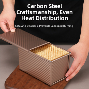 Duonos ir pyragų forma su dangteliu – anglies plienas, banguotas paviršius, reguliarus daugianario formos