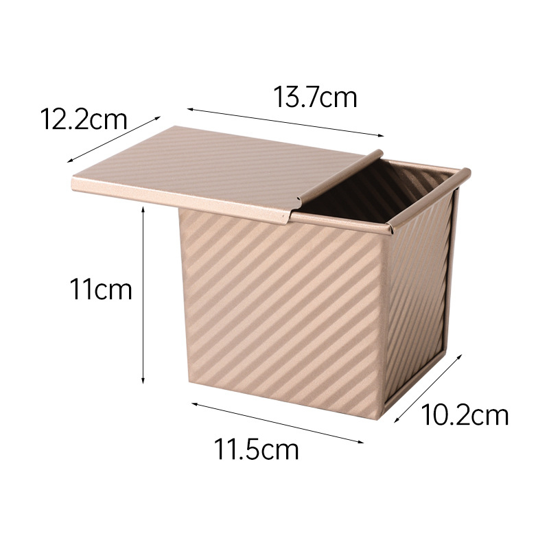 Duonos ir pyragų forma su dangteliu – anglies plienas, banguotas paviršius, reguliarus daugianario formos