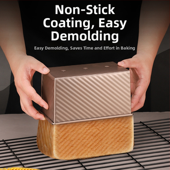 Duonos kepimo forma su dangteliu iš anglies plieno, bangų paviršius, reguliaraus daugiakampio formos