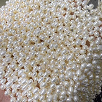 Пресноводни перли – необработени перли за DIY бижута, дупки по ръба с модел 3-7 дупки, свободни перли, лято 2024