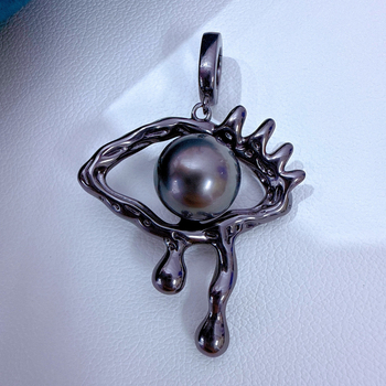 Κολιέ με μενταγιόν από μαργαριτάρι γλυκού νερού, ασήμι 925, τέλεια σφαίρα, καμπύλη ανάγλυφη διακόσμηση, κατάλληλο για καθημερινή χρήση και ειδικές περιστάσεις