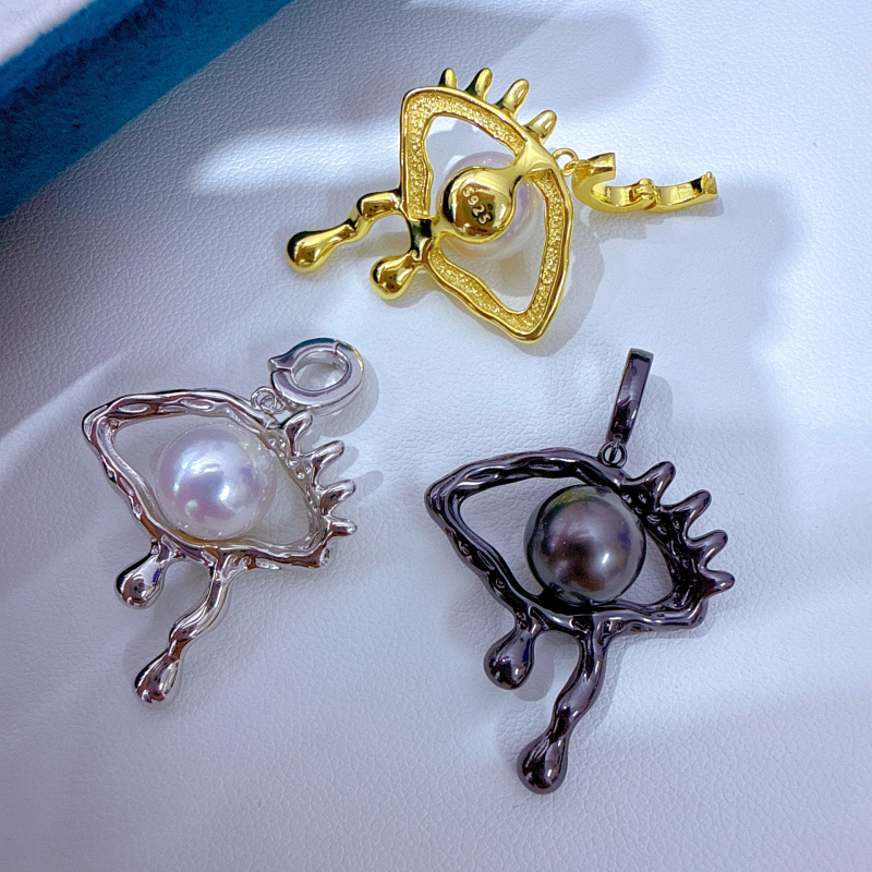 Κολιέ με μενταγιόν από μαργαριτάρι γλυκού νερού, ασήμι 925, τέλεια σφαίρα, καμπύλη ανάγλυφη διακόσμηση, κατάλληλο για καθημερινή χρήση και ειδικές περιστάσεις