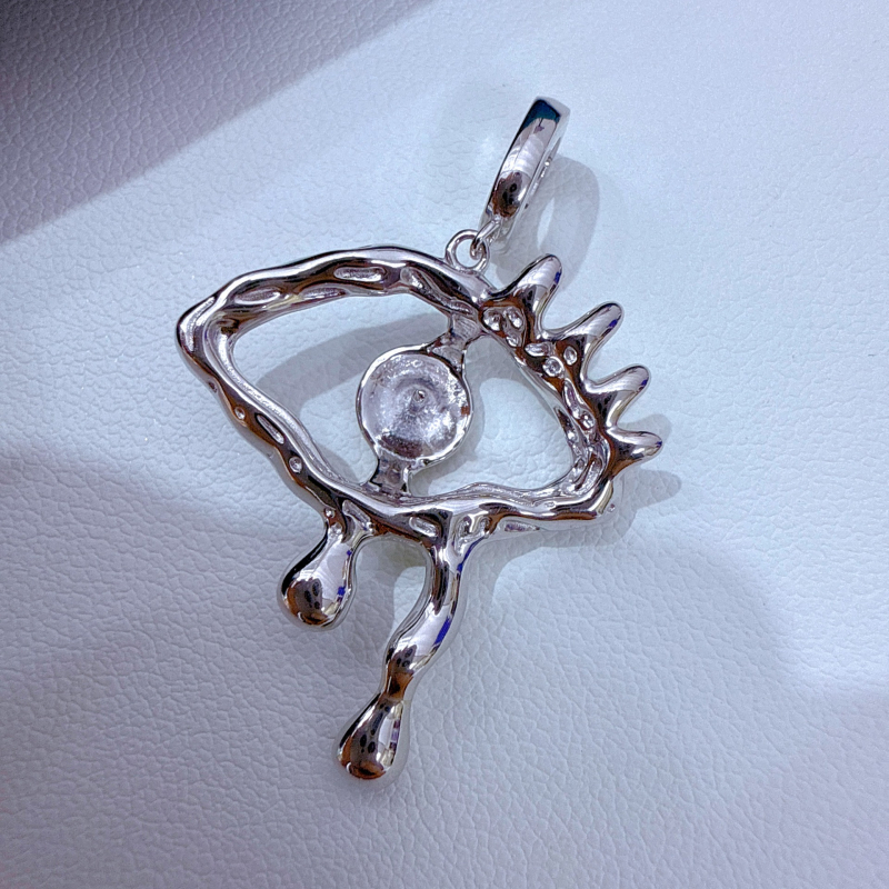 Κολιέ με μενταγιόν από μαργαριτάρι γλυκού νερού, ασήμι 925, τέλεια σφαίρα, καμπύλη ανάγλυφη διακόσμηση, κατάλληλο για καθημερινή χρήση και ειδικές περιστάσεις