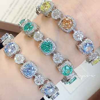 Bakrena narukvica s osmerokutnim Millenijskim rezom i dijamantnim ugradnjama