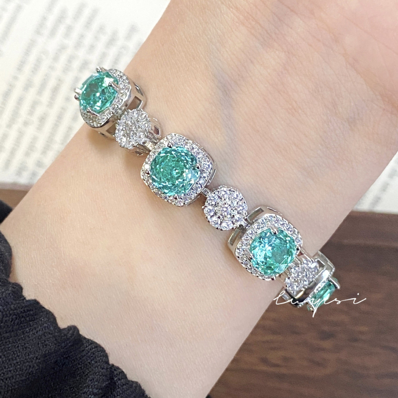 Bakrena narukvica s osmerokutnim Millenijskim rezom i dijamantnim ugradnjama