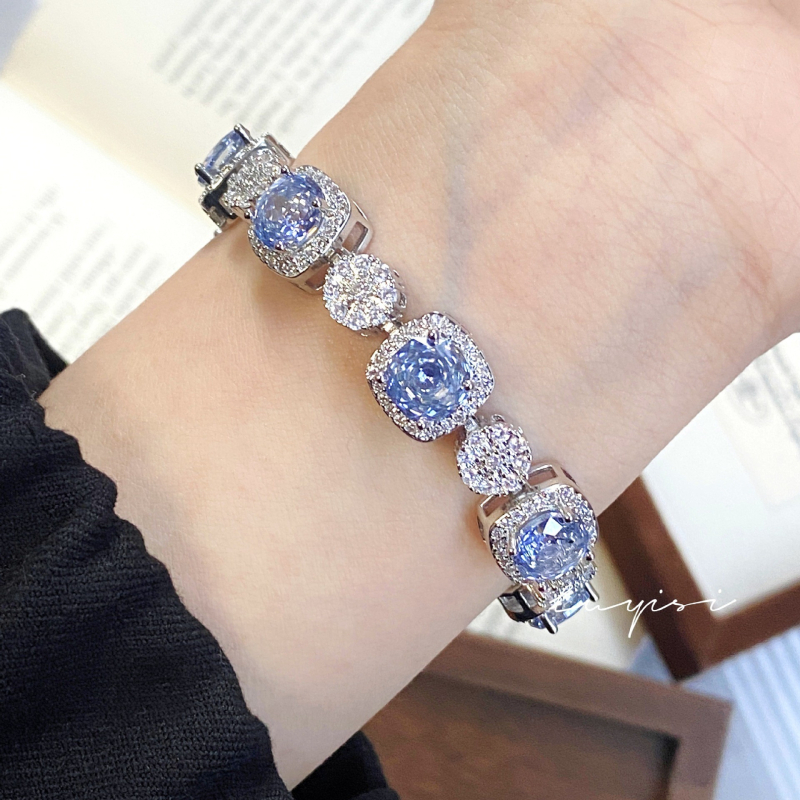 Bakrena narukvica s osmerokutnim Millenijskim rezom i dijamantnim ugradnjama