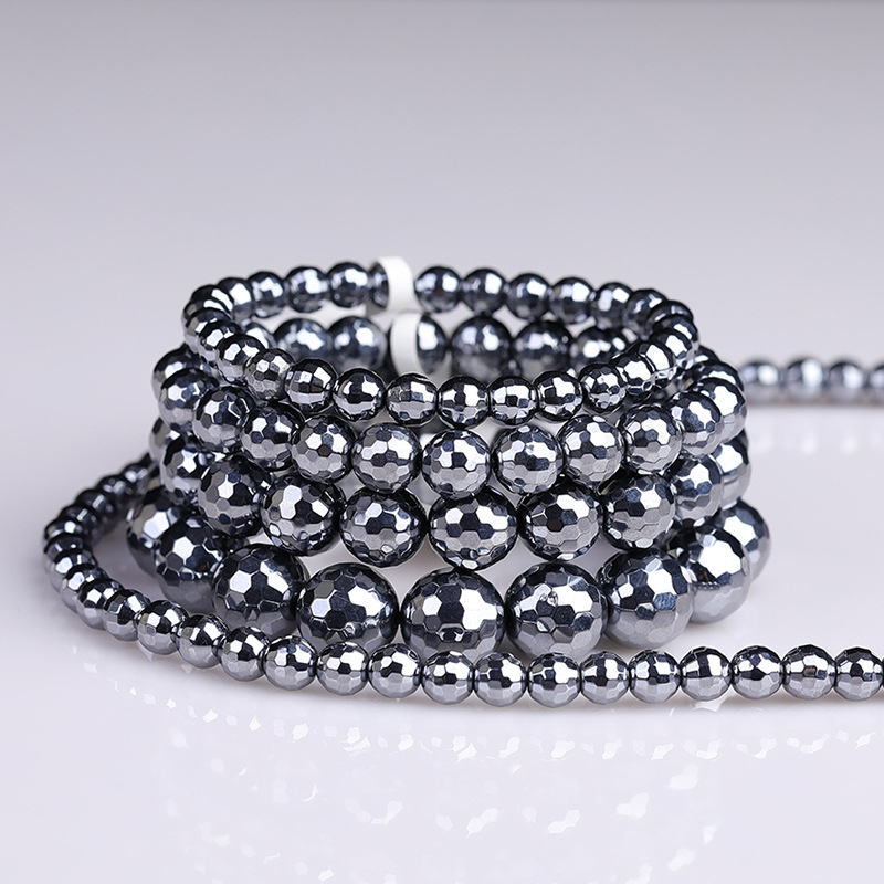 Terahertz rokassprādze ar 128 fasetētām apaļām pērlītēm no polikristāliska silīcija, universāls minimālisks dizains, pret nogurumu.