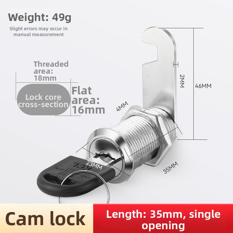 Failu skapju un glabāšanas skapja aizslēga – cinka sakausējums, modelis M-75, cilindru aizslēga ar griežamu mēli, mūsdienīgs minimālisma stils