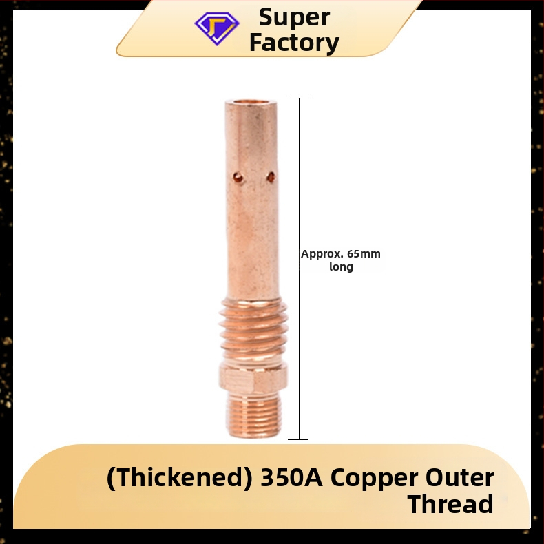 Gāzes metināšanas savienojošais stienis, 200A/350A/500A, iekšējā un ārējā vītnes, misiņš un vara