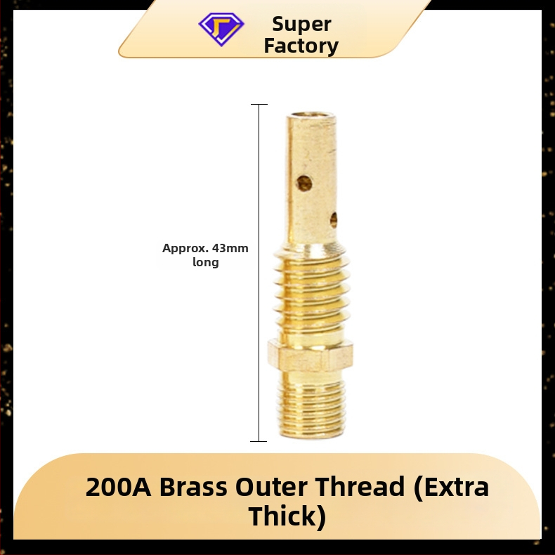 Gāzes metināšanas savienojošais stienis, 200A/350A/500A, iekšējā un ārējā vītnes, misiņš un vara