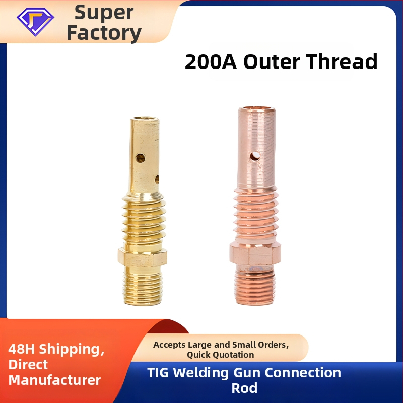 Gāzes metināšanas savienojošais stienis, 200A/350A/500A, iekšējā un ārējā vītnes, misiņš un vara