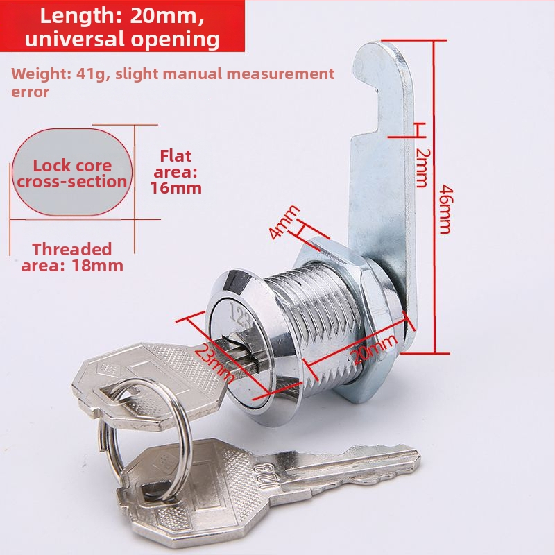 M-75 cinka sakausējuma slēdzene arhīvu skapjiem, skapjiem un pasta kastēm; cilindriskā slēdzene ar pagriezamu lūpu, moderns minimālistisks stils