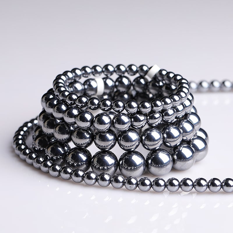 Bratara Terahertz cu piatră Terahertz, siliciu policristalin, mărgele rotunde facetate, anti-oboseală