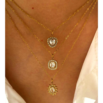 Ogrlica od nehrđajućeg čelika 304, privjesak od rhinestonea, kapljičastog oblika, geometrijskog dizajna, O-prsten lanac, elektroplatiranje, marka Peri·s box