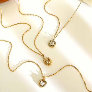 Ogrlica od nehrđajućeg čelika 304, privjesak od rhinestonea, kapljičastog oblika, geometrijskog dizajna, O-prsten lanac, elektroplatiranje, marka Peri·s box