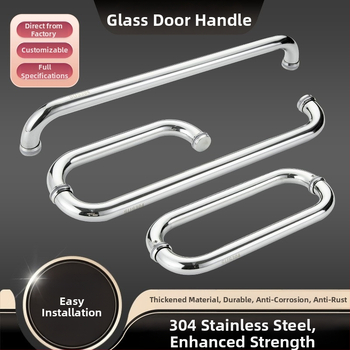 Vonios kambario rankena stiklo dušo durims – 304 nerūdijantis plienas, preciziškas poliravimas, tinka stumdomoms durims, modelis 200