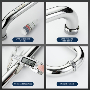 Vonios kambario rankena stiklo dušo durims – 304 nerūdijantis plienas, preciziškas poliravimas, tinka stumdomoms durims, modelis 200